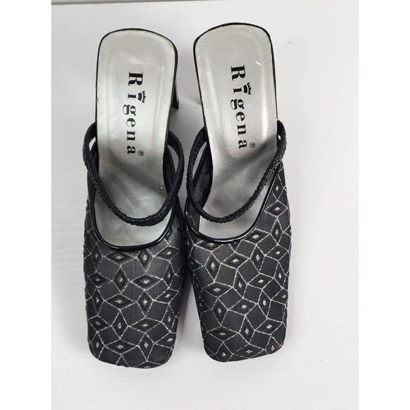 Regina Black Mesh Dress Heels Size 23 - Picture 8 of 8